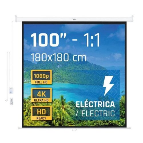 iggual Pantalla eléctrica 1:1 100" 180x180 cm