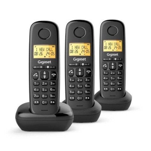 Gigaset Basic 100 Inalámbrico DECT Negro Trio