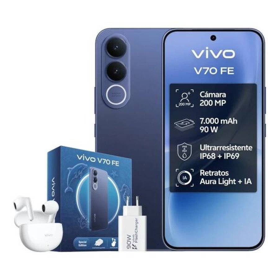VIVO V70 FE 8Gb 256Gb Bundle Ch90w+ Buds3 Blue