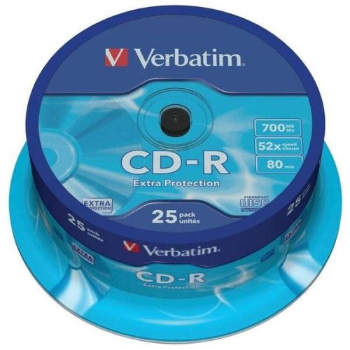 CD-R VERBATIM DATALIFE 52X 700MB BOBINA 25U