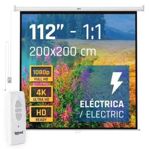iggual Pantalla mural 200x200 cm eléctrica