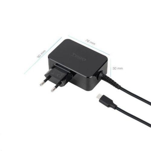Tooq Cargador portátil GAN USB-C PD 45W Negro