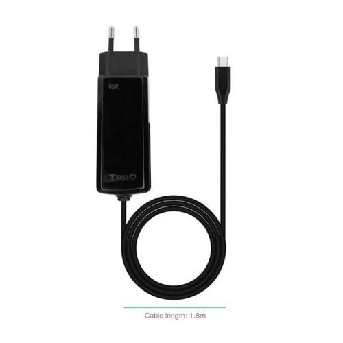 Tooq Cargador portátil GAN USB-C PD 65W Cúbico