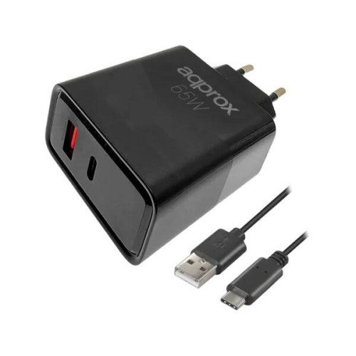 APPROX CARGADOR 65W QC 1 X USB A+ 1 X USB C+CABLE