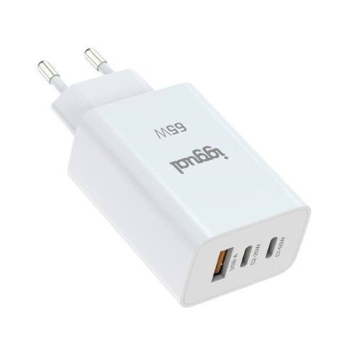 iggual Cargador triple USB-A + 2 x tipo C GaN 65W