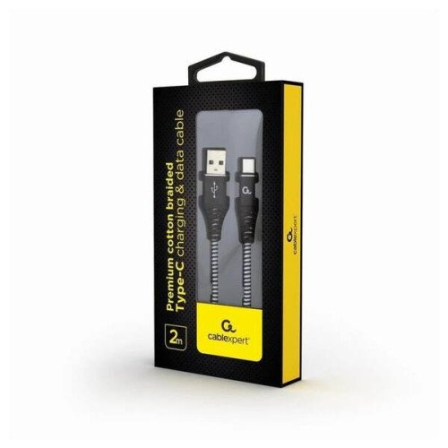 Gembird Cable USB T C trenzado de algodón 2m
