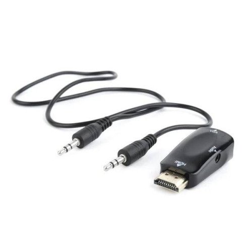 Gembird Adaptador HDMI a VGA y audio, negro