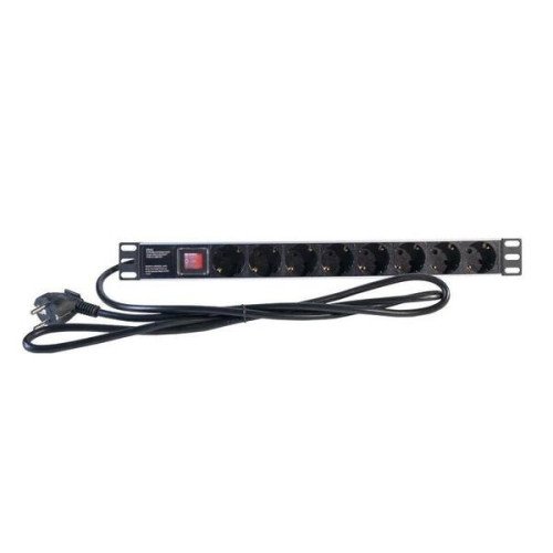 2LAN Regleta 19" 8 Schuko Negro