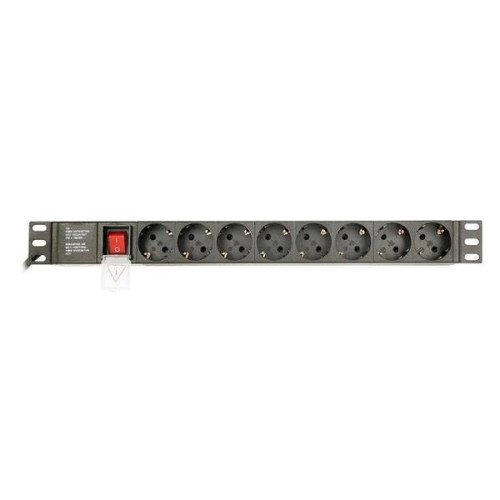Gembird PDU 8 tomas Schuko1U, 10A,enchufe C14 3 m